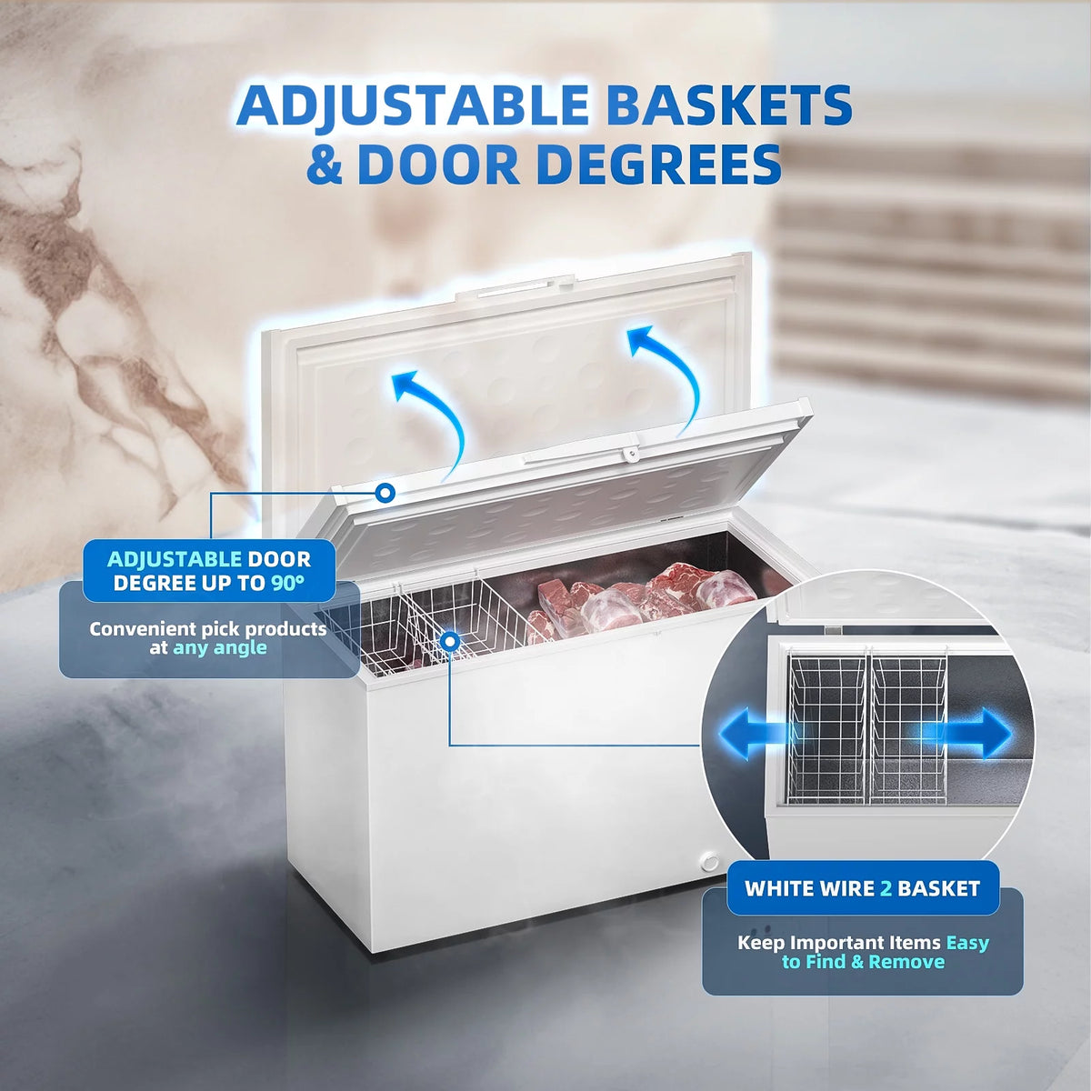 16 Cu.Ft. Chest Freezer with 2 Removable Baskets White Z422