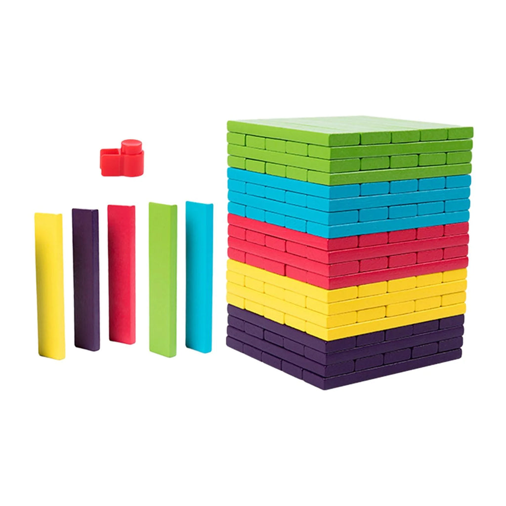 100 Pieces Wooden Blocks Stacking Game Building Kits Board Games F137138