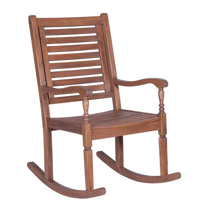 Dark Acacia Wood Framed Outdoor Rocking Chair Q20910