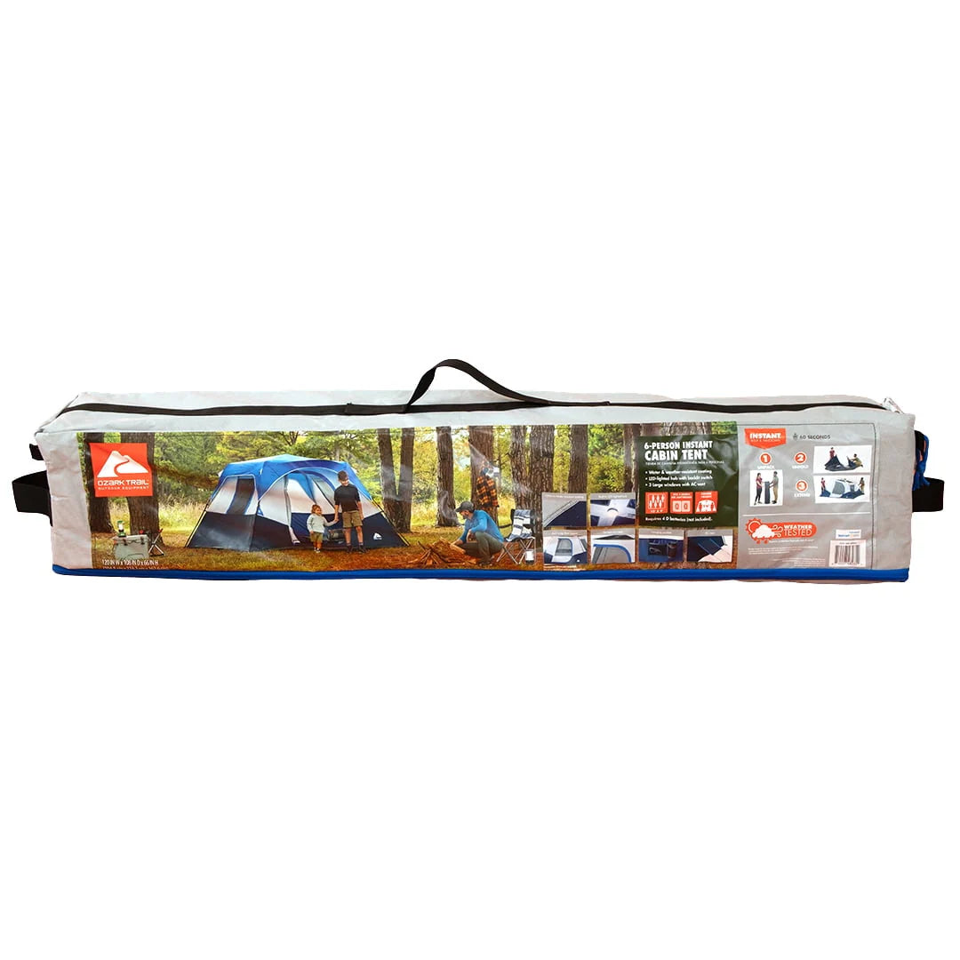 10' x 9' 6-Person Instant Cabin Tent with LED Lighted Hub K55875